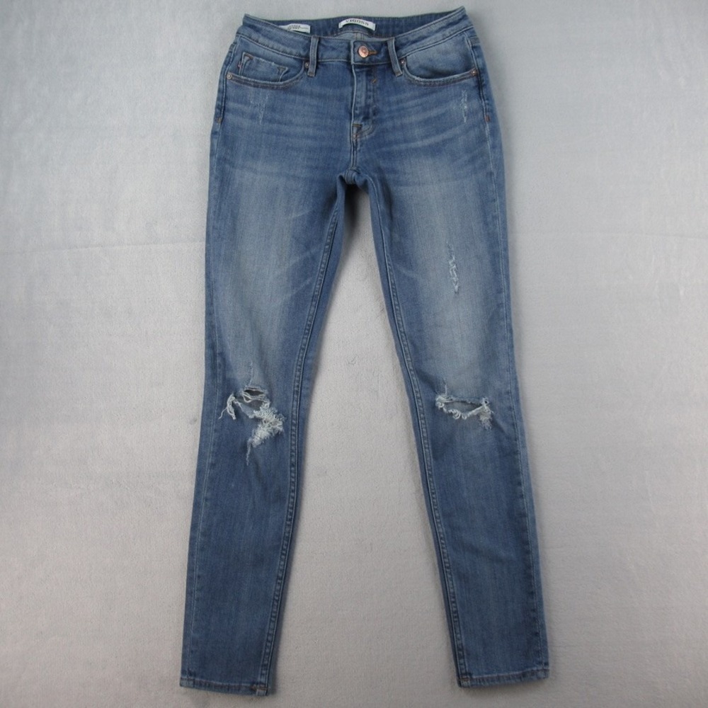 Vigoss Jagger Skinny Jeans Womens 27 Medium Wash Distressed Ripped Denim